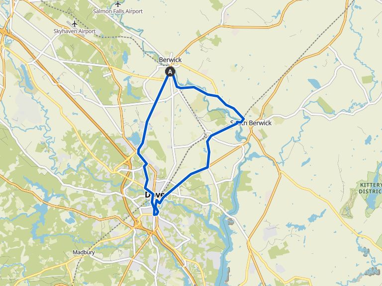 Boucle de la rivière Salmon Falls et de Dover depuis Somersworth, New